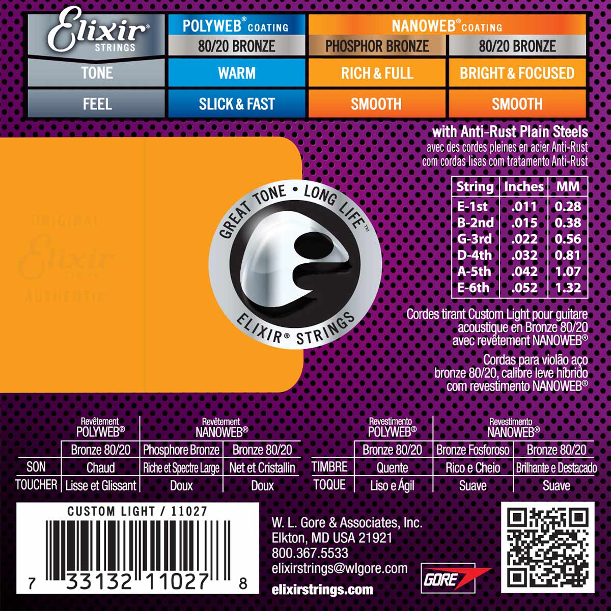 11-52 Custom Light, Bronze - Elixir