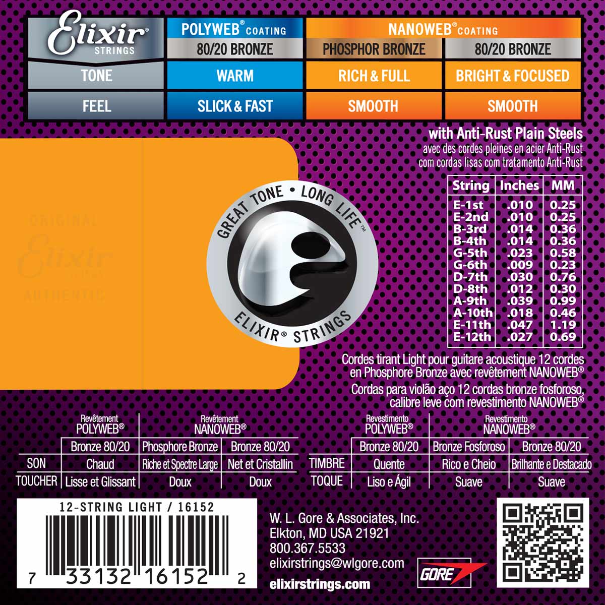 10-47 Light 12 string, PhBr - Elixir