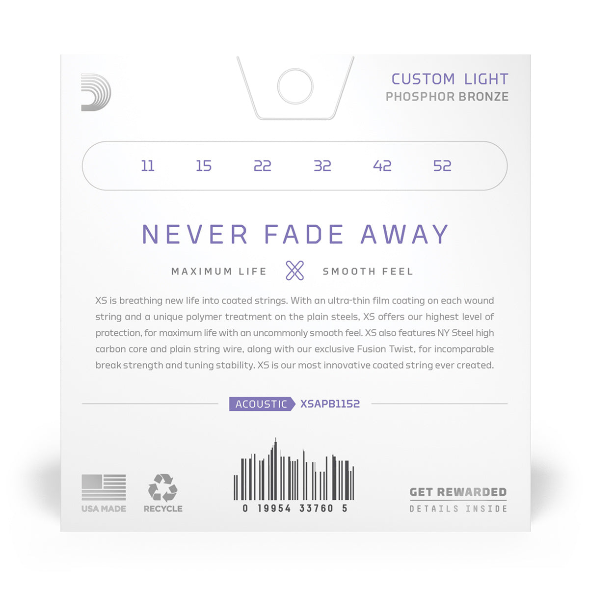 11-52 Custom Light, XS - D'Addario
