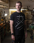 Black T-shirt (bracing print)
