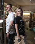 Black T-shirt (bracing print)