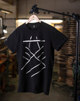 Black T-shirt (bracing print)