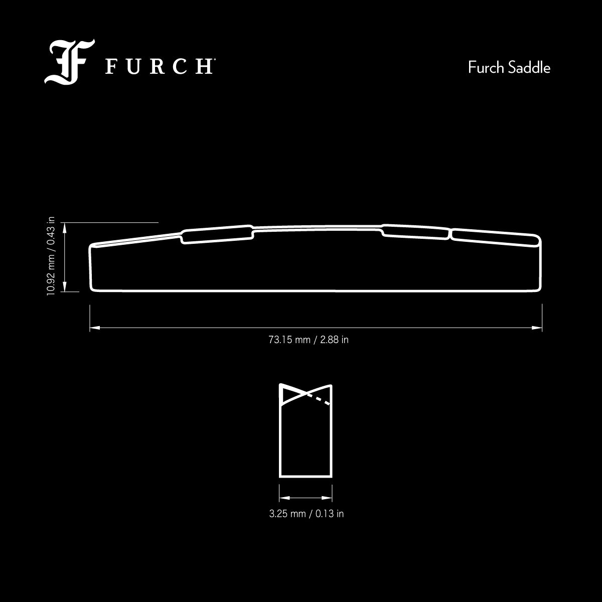 Dimensions Furch saddle