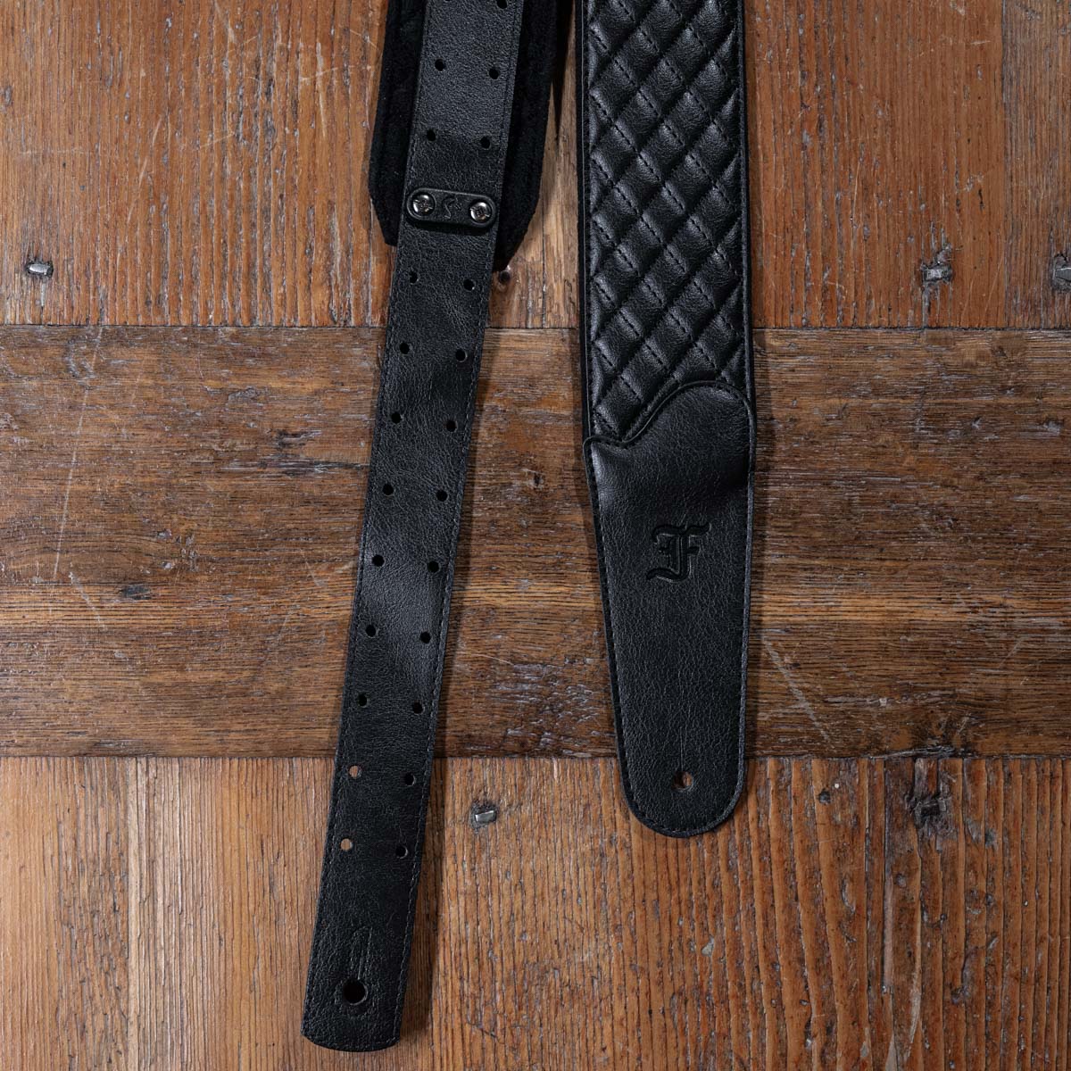 Black Quilted Vegan Strap