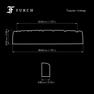Dimensions nut for 9 string